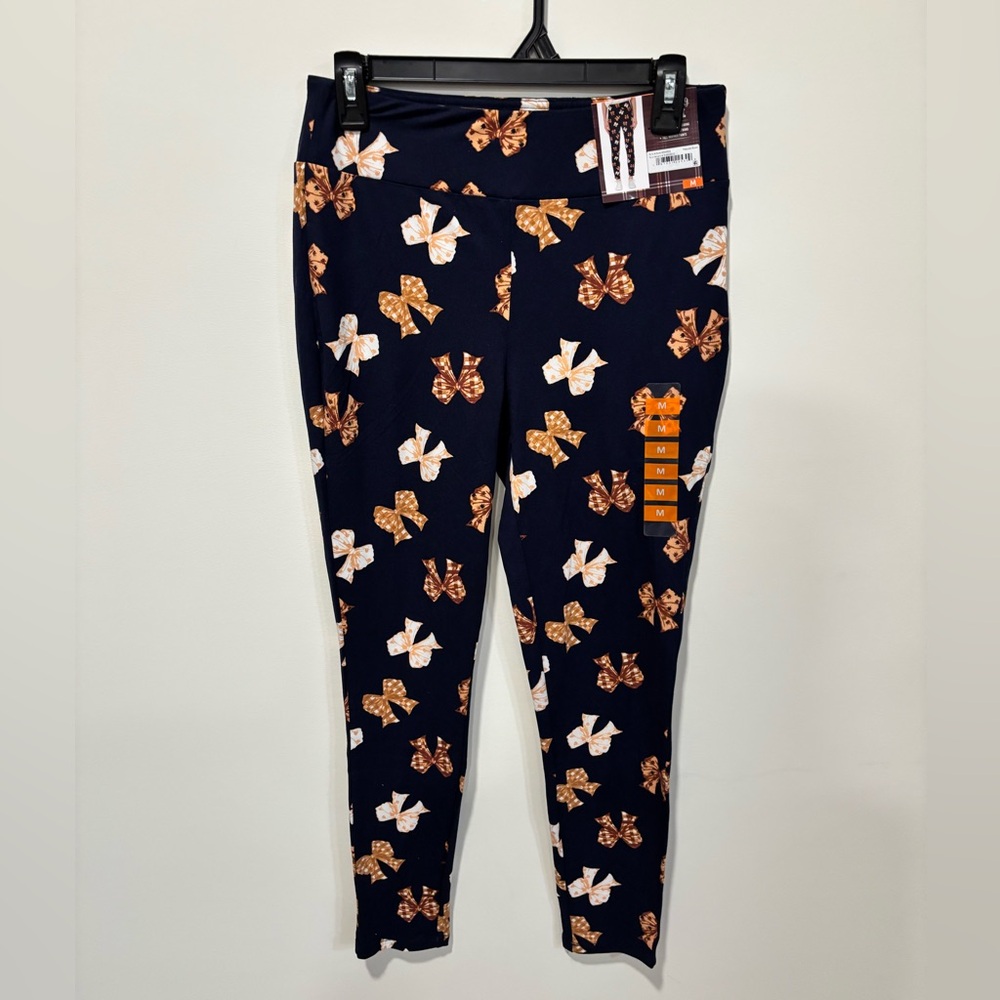 Tan Bow Print Super Soft Leggings